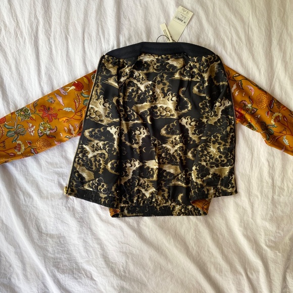 Maximalist Tattoo Illustration Bomber Jacket Reversible to Night Clouds XS New - Picture 16 of 16